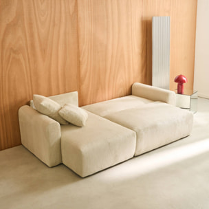 Canapé d'angle convertible réversible 3 places velours côtelé  ALMO