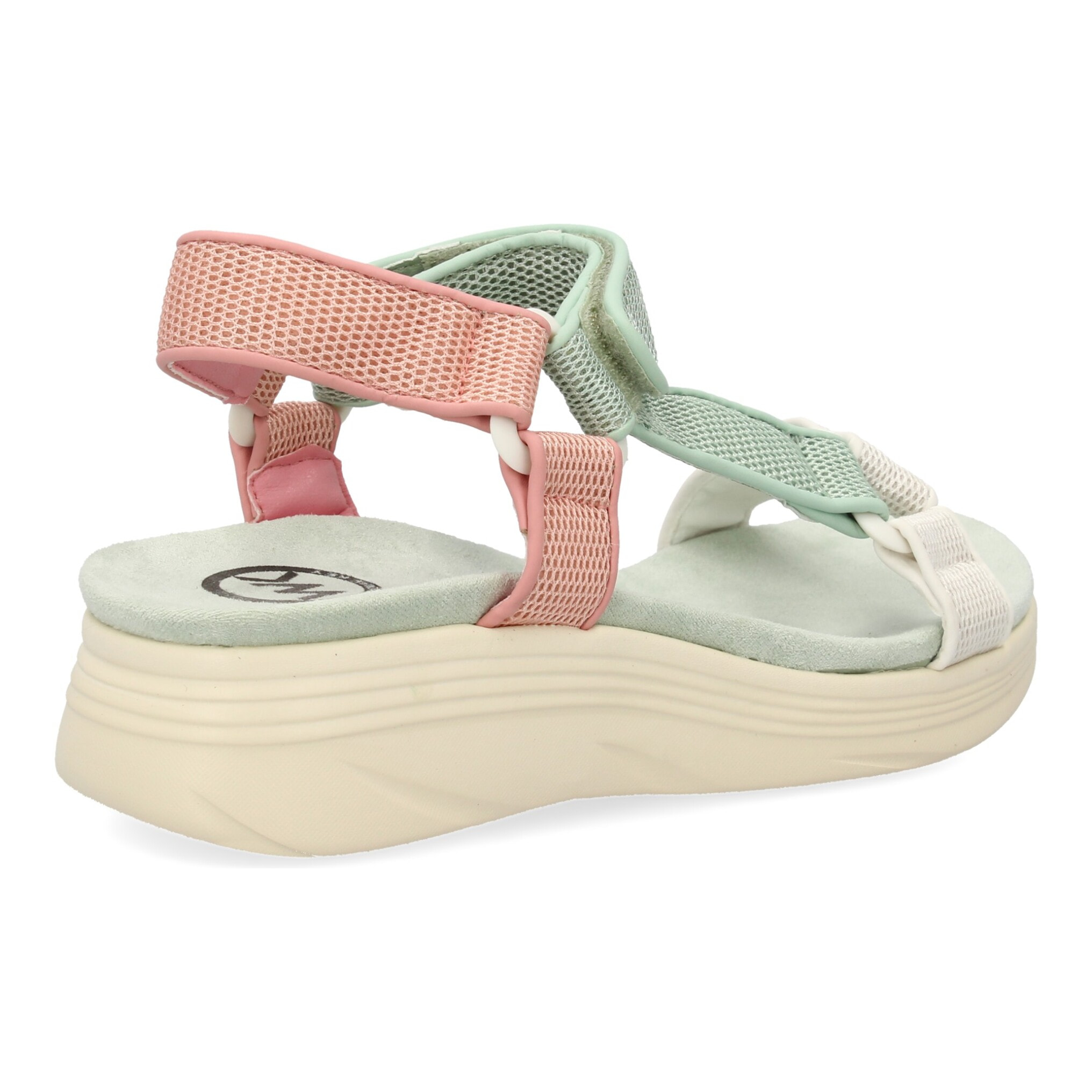 Sandalia plana de mujer, diseño comodo con cierre de cierre autoadherente, estilo elegante con tiras cruzadas