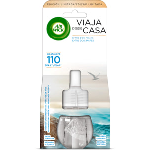 Air Wick Eléctrico Edición Limitada Viaja desde casa - Ambientador para casa con aroma a Entre dos aguas (Oasis Turquesa) - Recambio