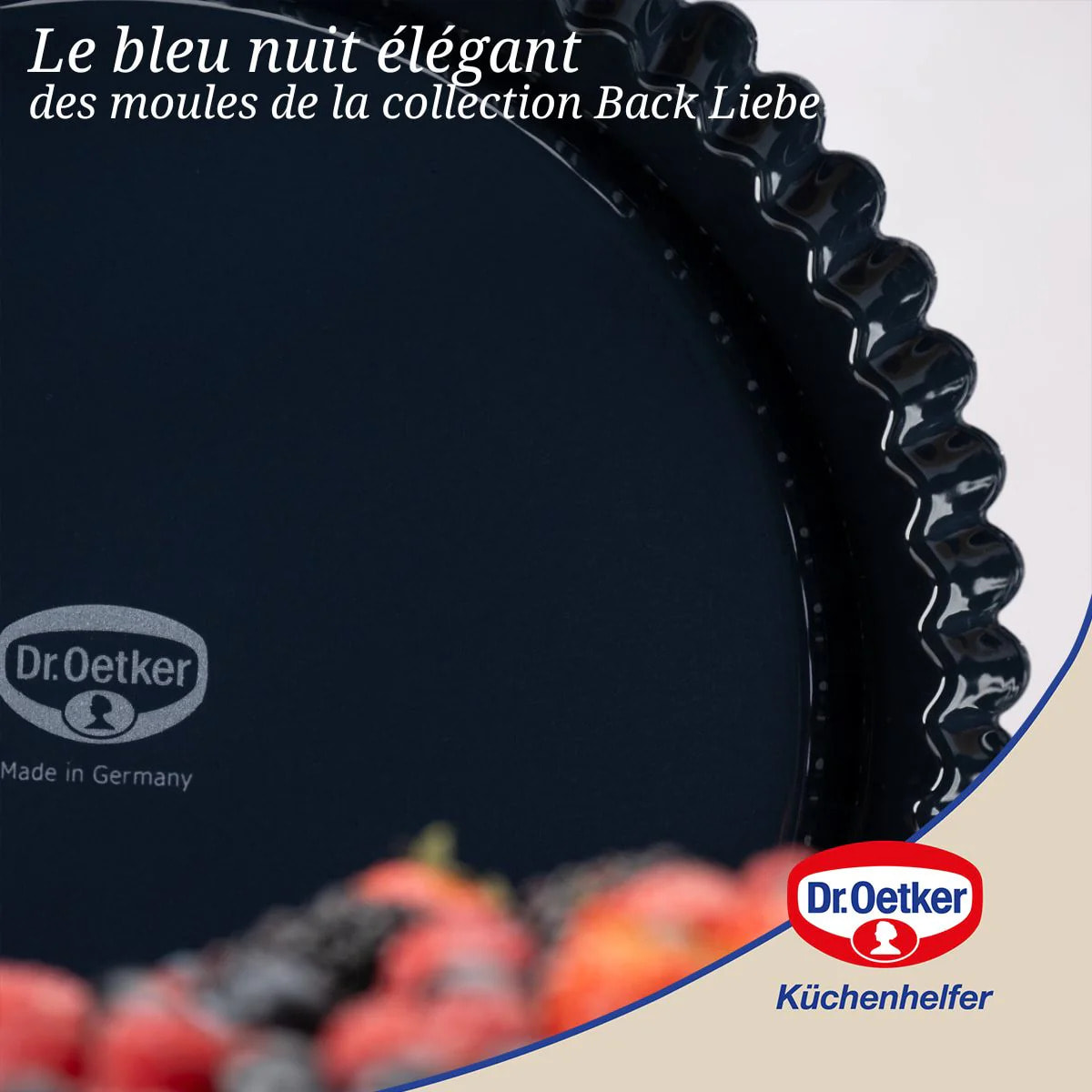 Plat à tarte 28 cm avec revêtement en quartz émaillé Dr.Oetker Back Liebe