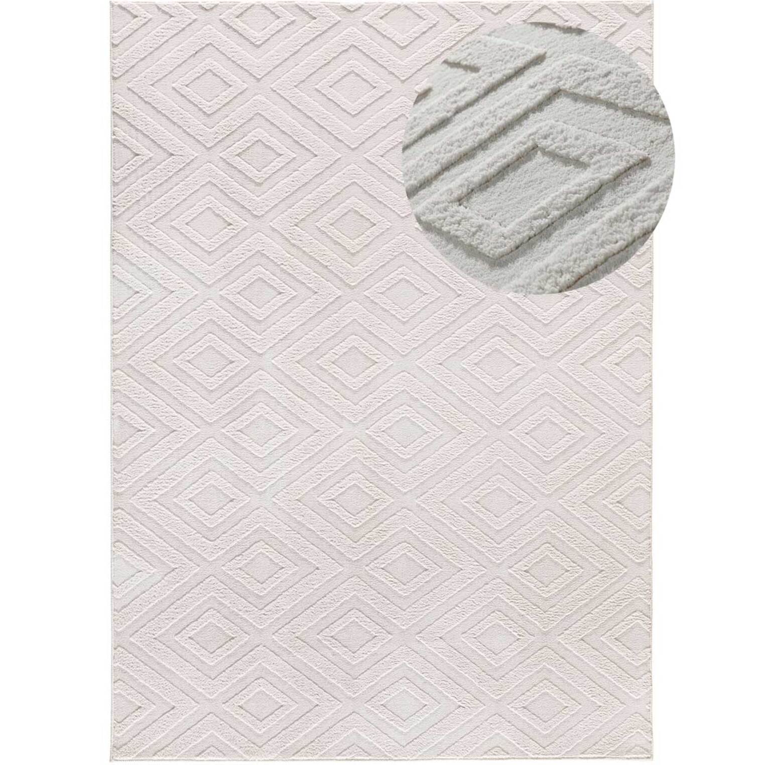 Alfombra lavable con relieve en color blanco Estilo, varias medidas disponibles