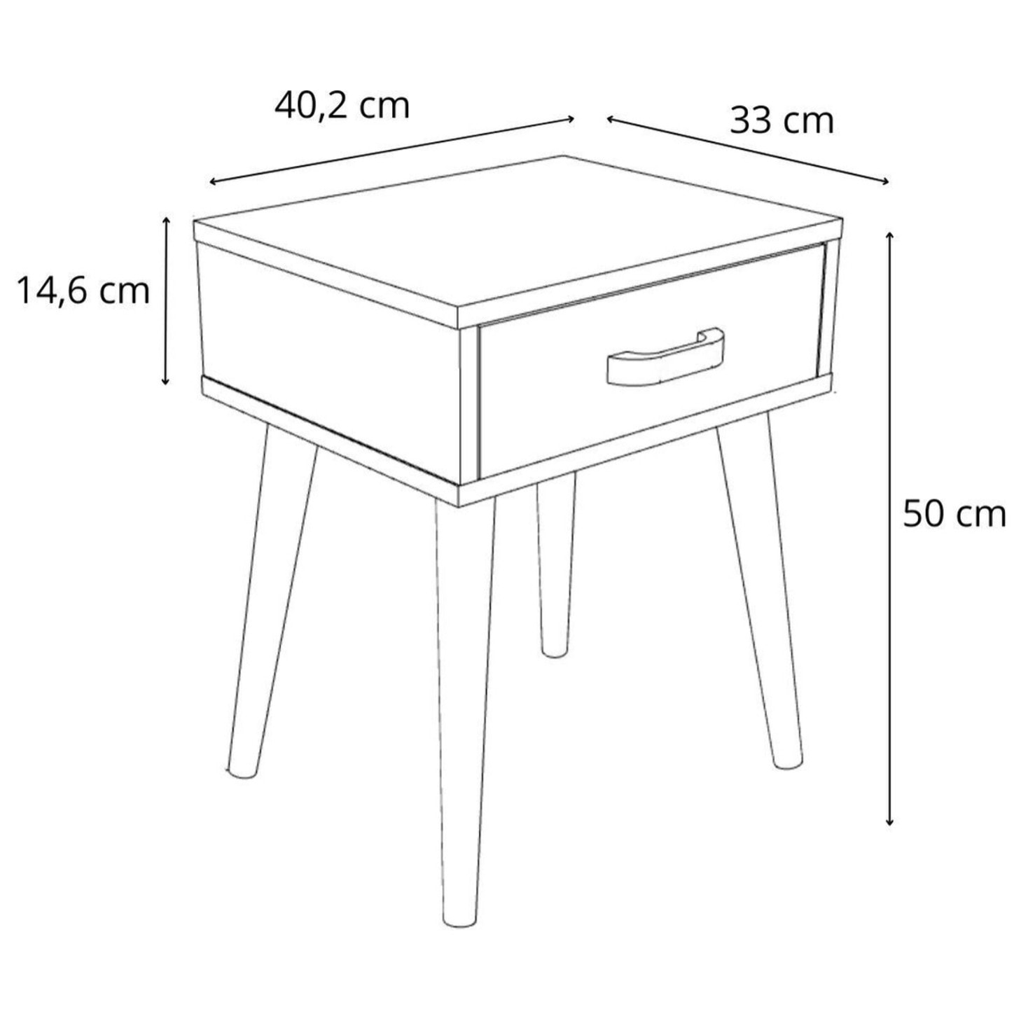 Comodino Luna bianco in stile scandinavo