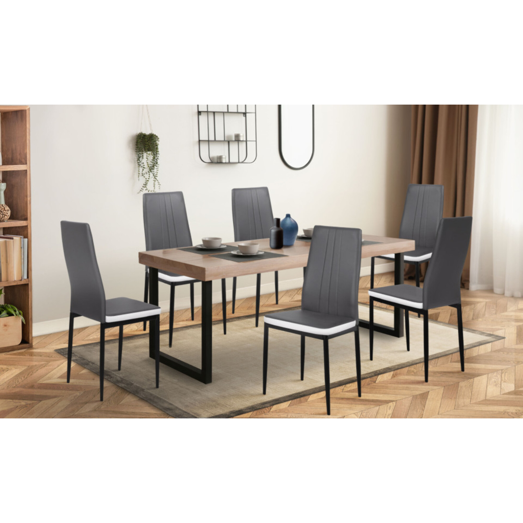 Chaises Jodie imitation cuir et pieds métal