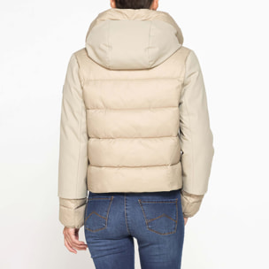 GIUBBINO CORTO CON CAPPUCCIO IN DOPPIO TESSUTO