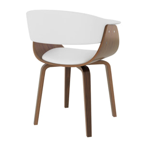 Chaise en cuir synthétique blanc - Piada