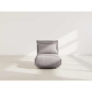 Candice - Banquette 1 place convertible clic-clac en velours côtelé - Gris clair