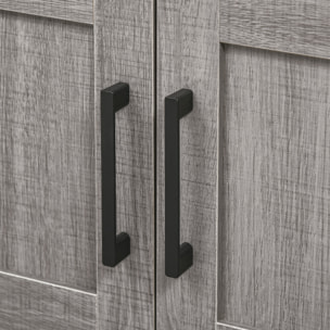 Mueble para Debajo del Lavabo con 2 Puertas y Estante Abierto 60x30x60 cm Gris