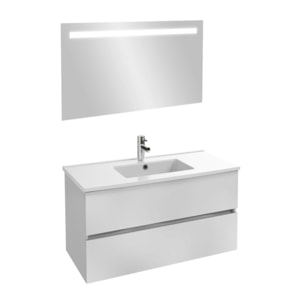 Meuble vasque Tolbiac blanc + miroir led