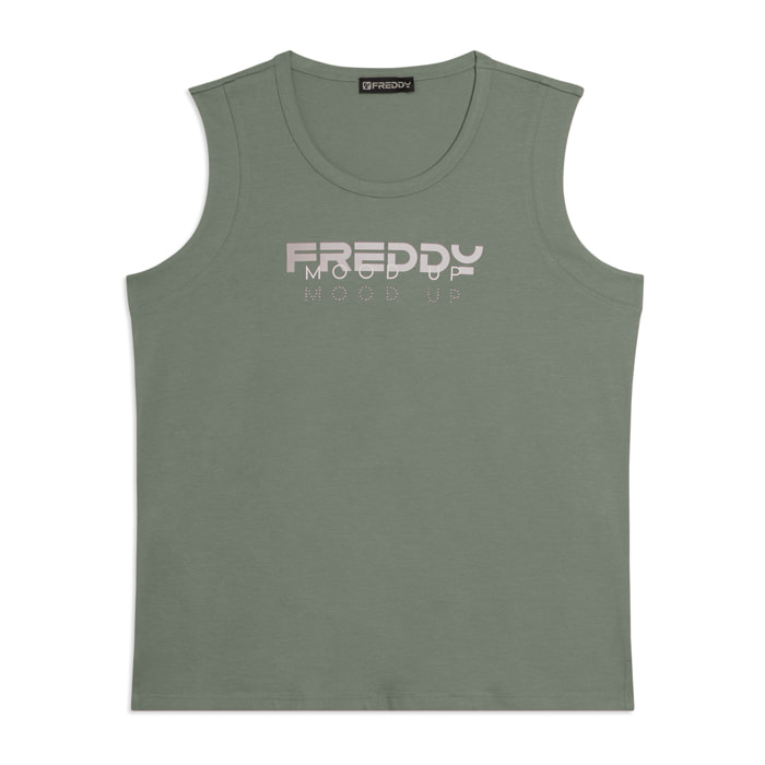 Canotta in Jersey con Logo FREDDY e Scritta "Mood Up"