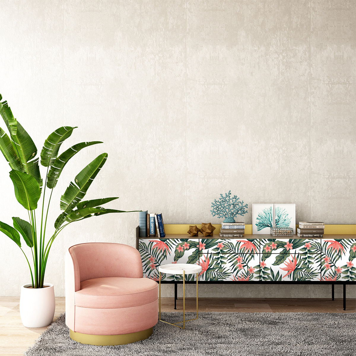 Sticker meuble tropical Fatu-Hiva 40 x 60 cm