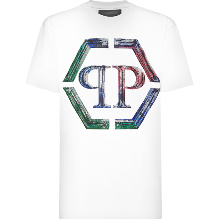 PHILIPP PLEIN Camiseta de cuello redondo y manga corta HEXAGON