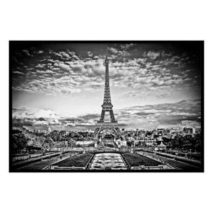 Affiche encadrée tour Eiffel noir et blanc Affiche + cadre en métal - Noir
