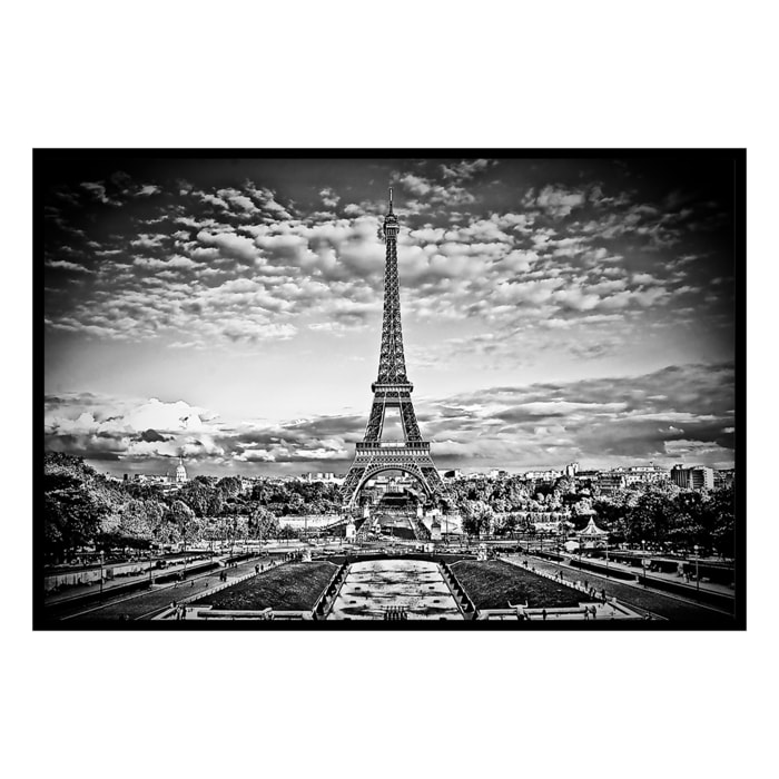 Affiche encadrée tour Eiffel noir et blanc Affiche + cadre en métal - Noir