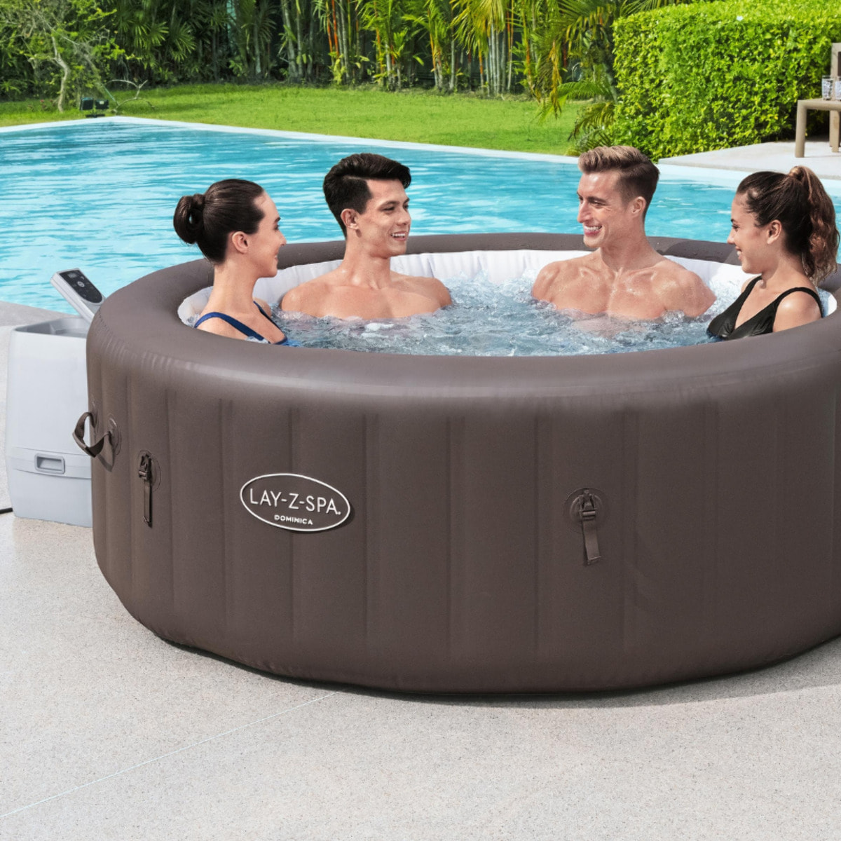 Bestway Spa gonflable rond Lay-Z-Spa Dominica Smart HydroJet Wifi 4-6 personnes