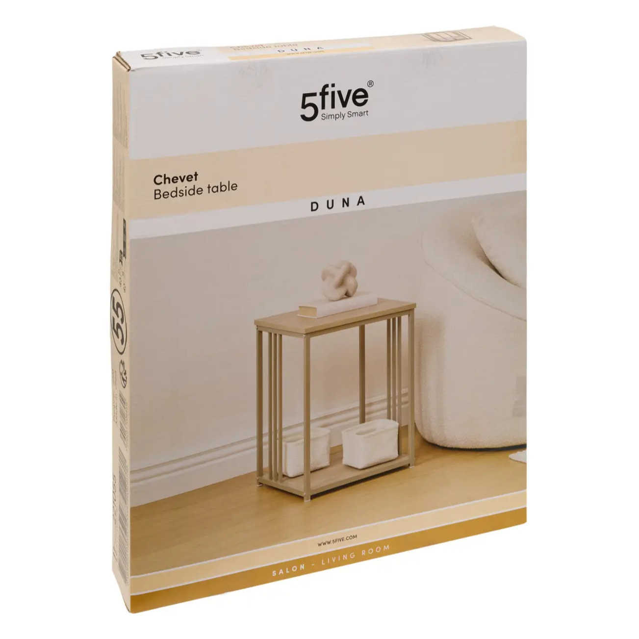 Table de chevet Duna rectangulaire 40x50cm beige