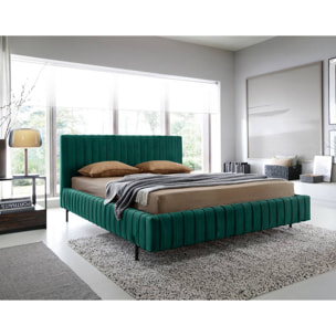 Flavio - lit coffre - 160x200 cm - sommier inclus - en simili - Vert