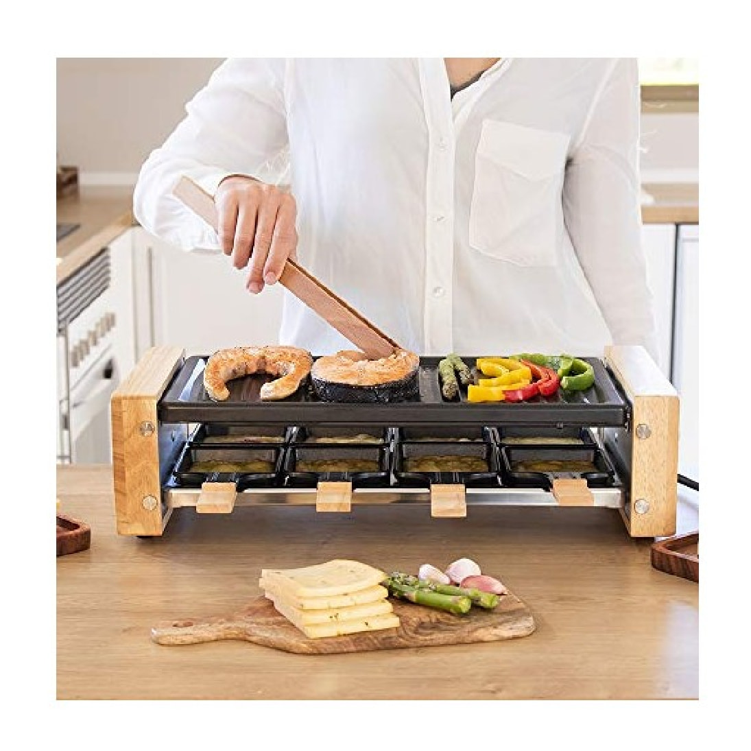 Raclette Cheese&Grill 8200 Wood Black Cecotec