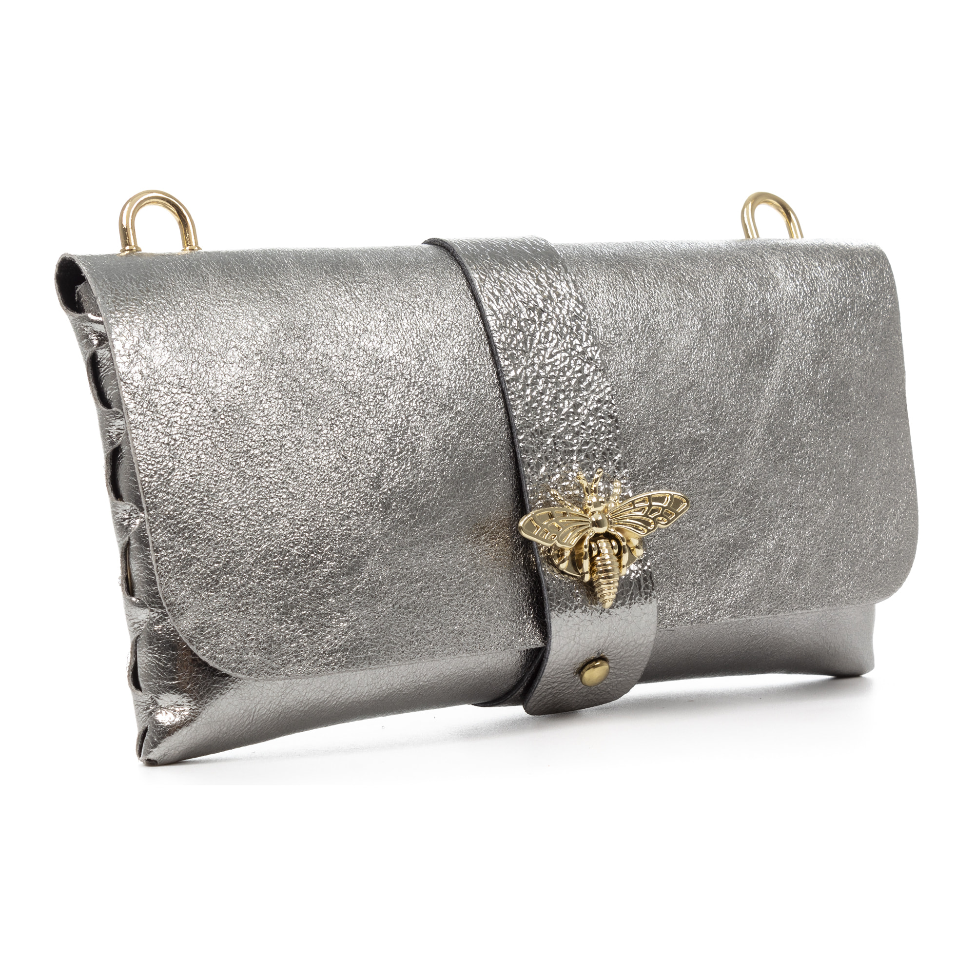 Amaseno bolso bandolera mujer. Piel auténtica Gamuza Lacada.