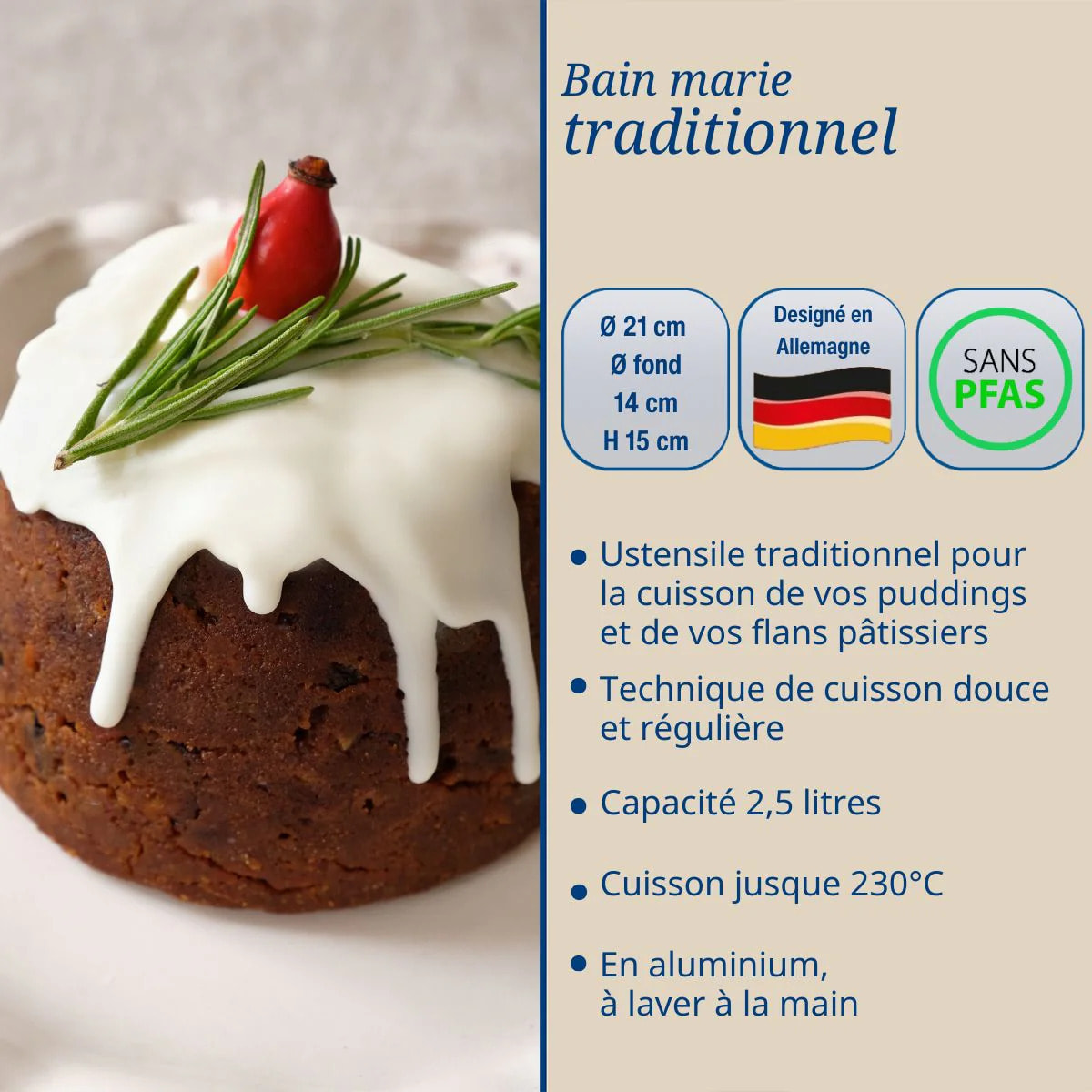 Moule à bain marie 21 x 14 x 15 cm Dr. Oetker Classics