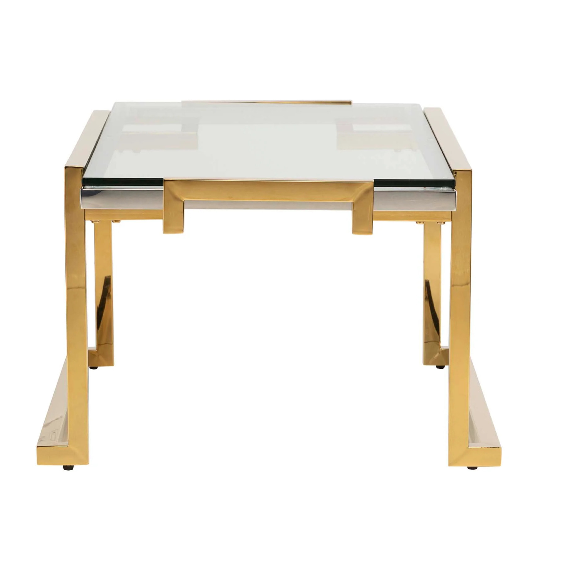 Mesa Centro Acero Inoxidable Cristal Novosibirsk 120x60x45 Cm