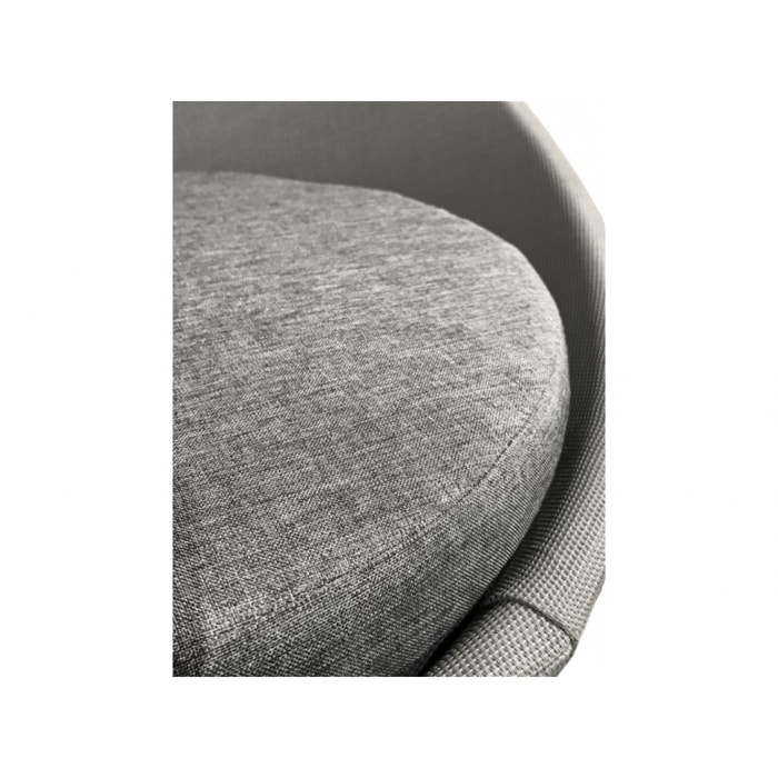 Fauteuil de jardin rond gris avec coussin - MAYOTTE