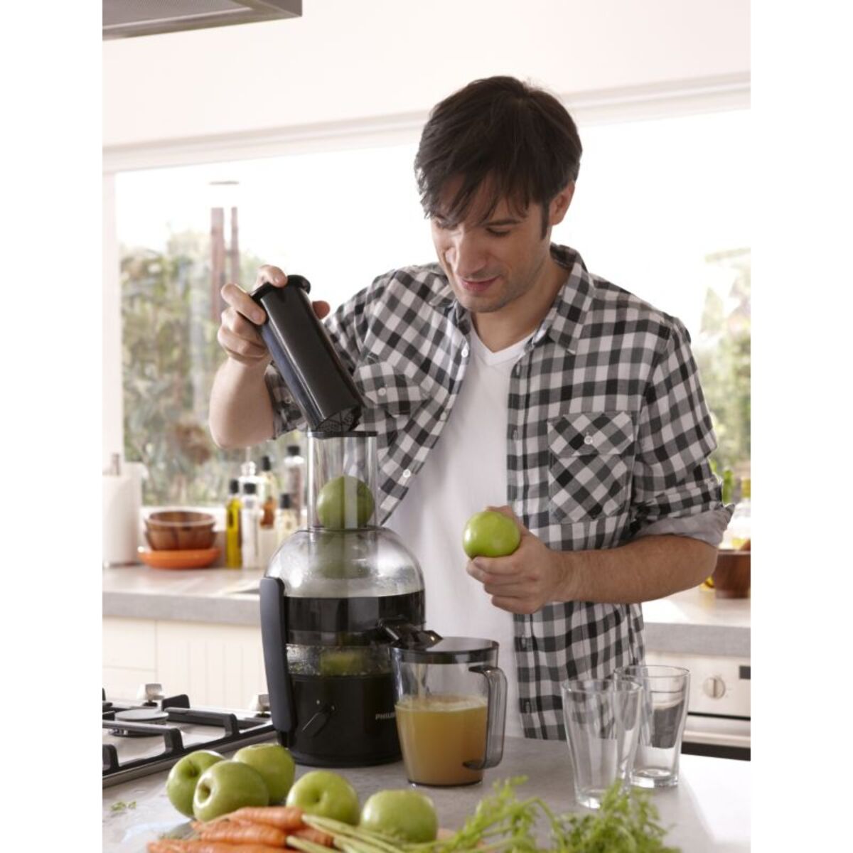 Centrifugeuse PHILIPS HR1855/70 Viva extracteur de jus noir 2L, 800W
