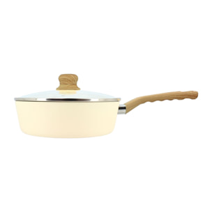Sauteuse en revêtement céramique 24cm crème - tous feux COLORAMA