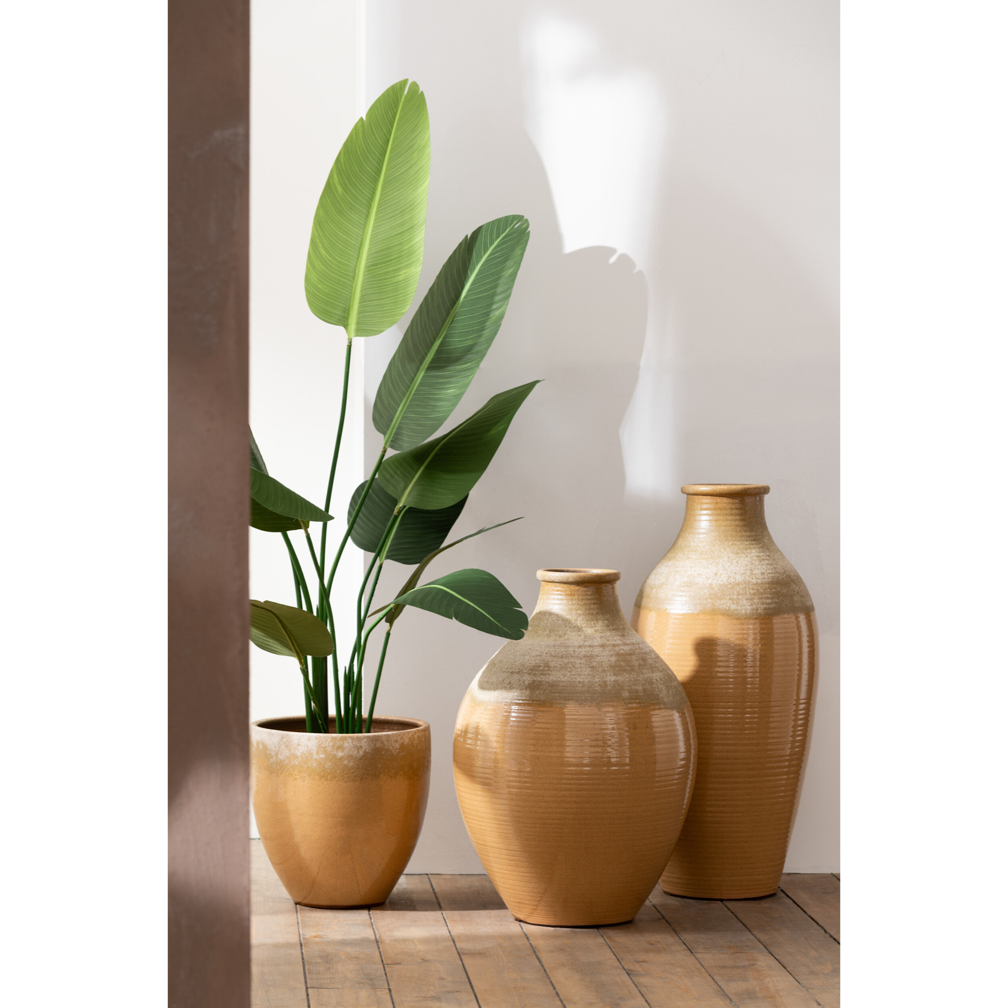 J-Line vase Moderne - céramique - brun clair - small