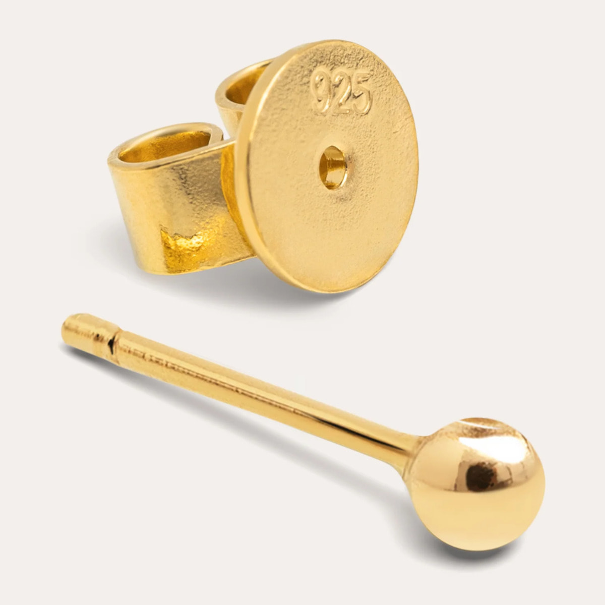 Orecchini A Sfera Mini Dots 3mm – SINGULARU, Argento 925 Placcato Oro 18kt, Chiusura A Vite