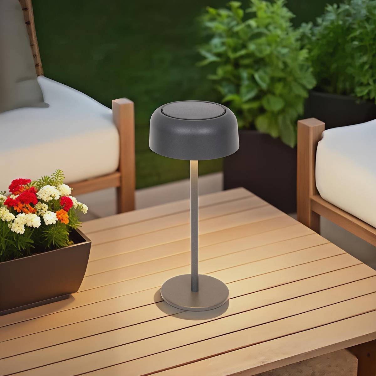 Lampe Bolty solaire gris graphite H30cm
