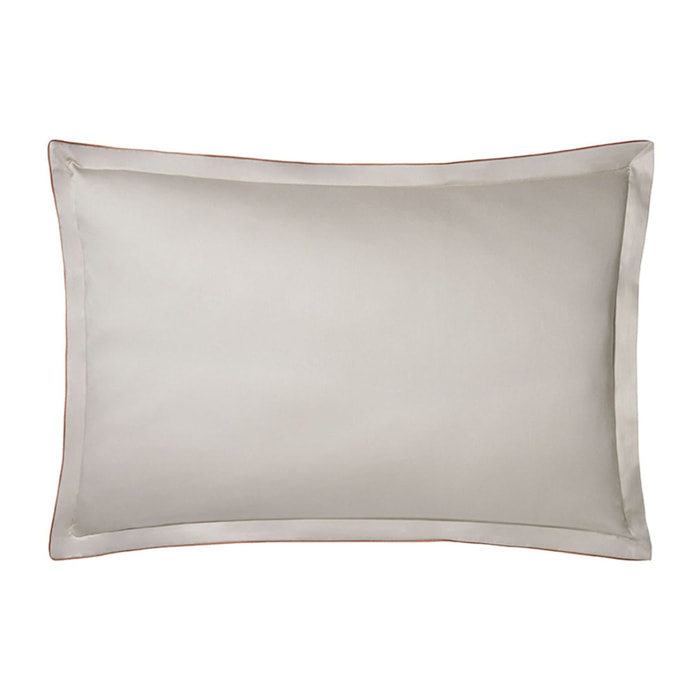 Taie d'oreiller impimée en satin de coton bio, ZADIG, Brun Terre cuite