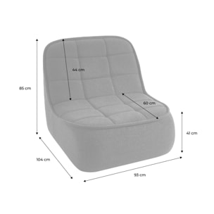 Chauffeuse bouclette texturée 1 place terracotta L 93 x P 104 x H 85cm - Boni