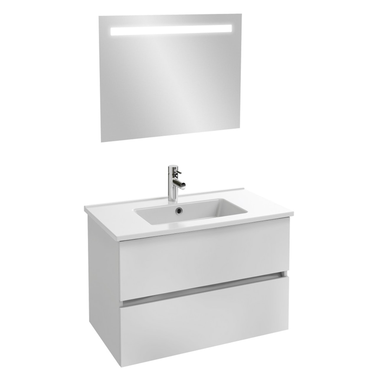 Meuble vasque Tolbiac blanc + miroir led