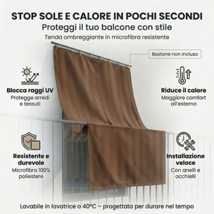 Tenda da sole a caduta impermeabile per esterno con occhielli, telo parasole resistente ai raggi UV e intemperie, protegge da luce e calore, aumenta privacy su balcone e terrazzo, facile da installare, tessuto in poliestere durevole e lavabile