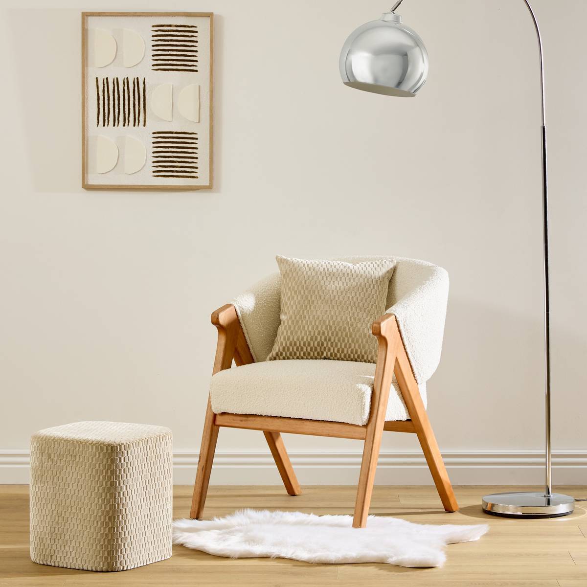 Coussin Selia carré 40x40cm beige
