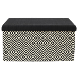 Coffre Banc Pliable Tresse Noir