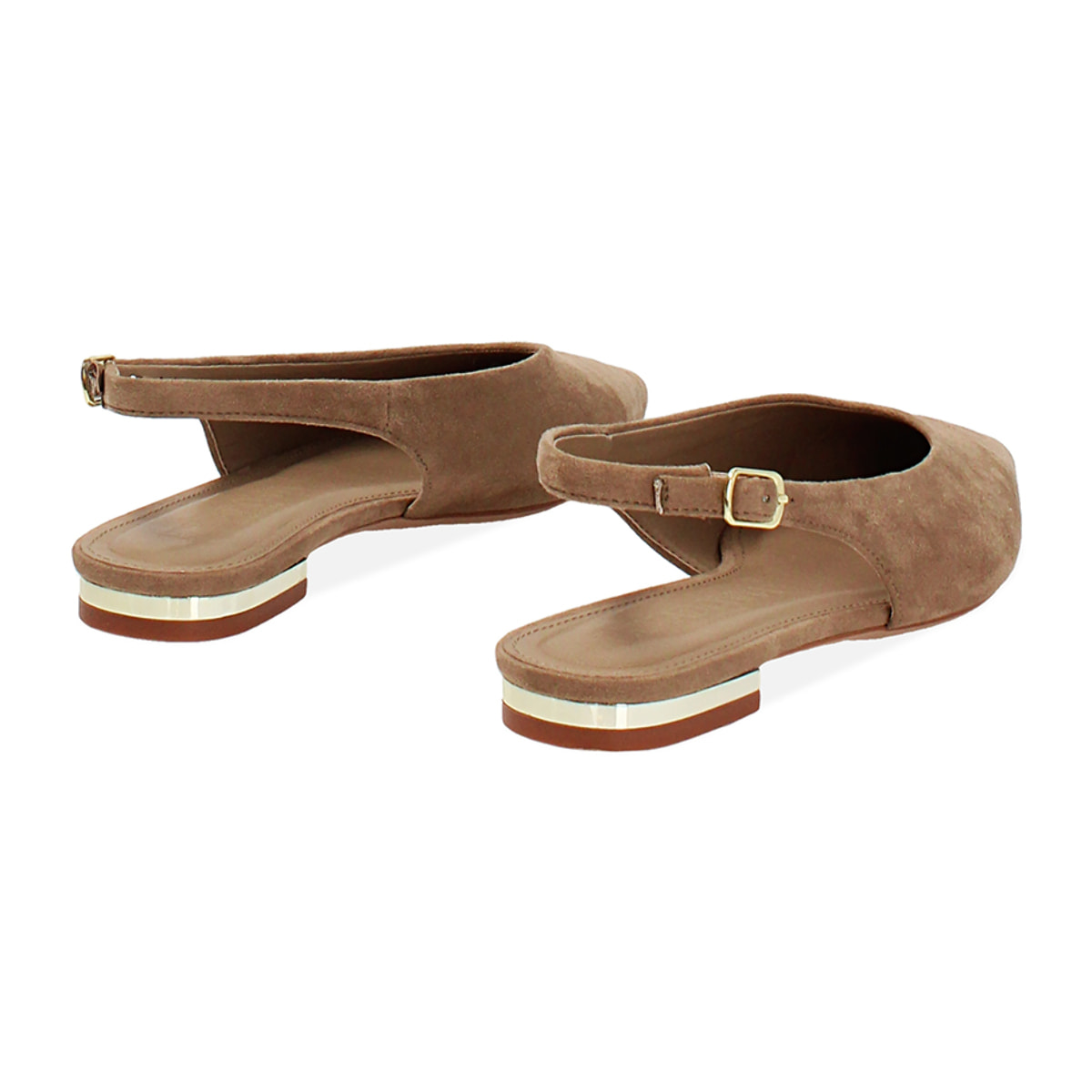 Ballerine taupe con cinturino slingback