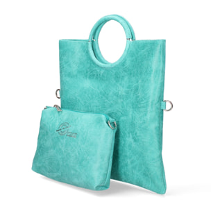 Borsa a mano da donna Made in Italy - Modello Velvet - 100% pelle scamosciata - 29.0 x 30.0 x 1.0 cm