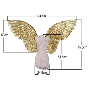 Déco murale buste homme ailes dorées Kare Design