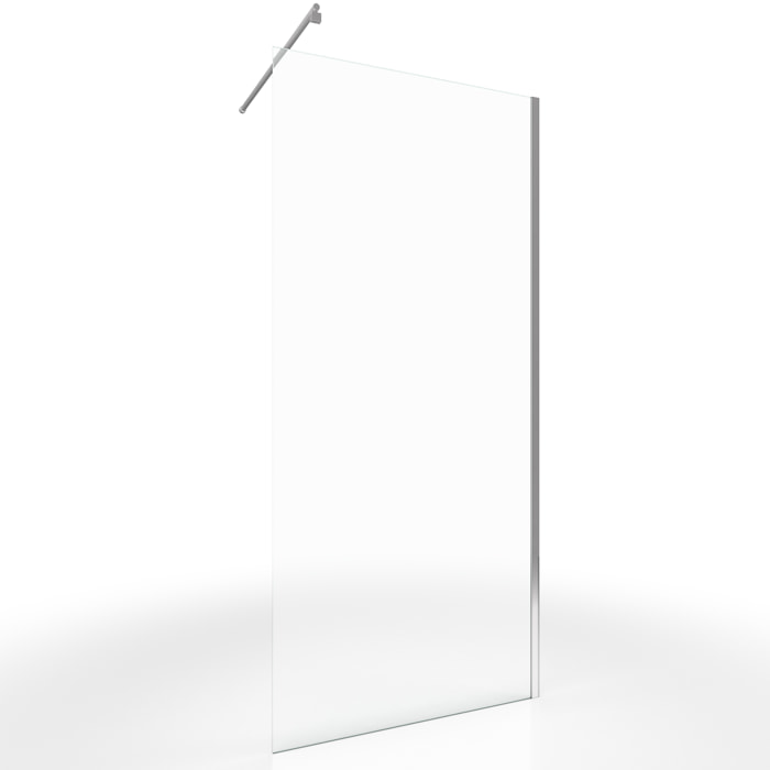 Paroi de douche a l'italienne - 90x200cm VERRE TRANSPARENT 6mm + Barre de fixation recoupable