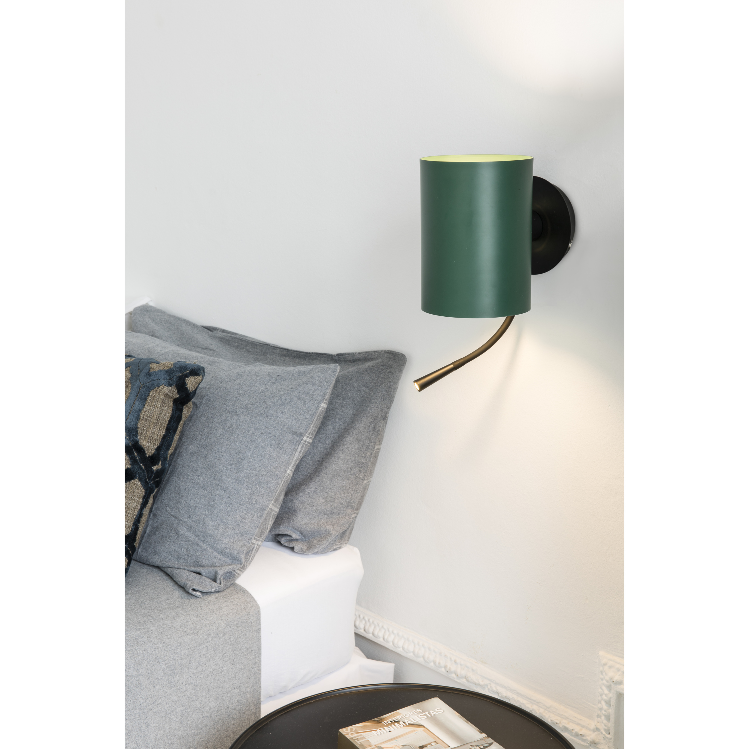 GUADALUPE Lampe applique avec lecteur con lettore noire/vert