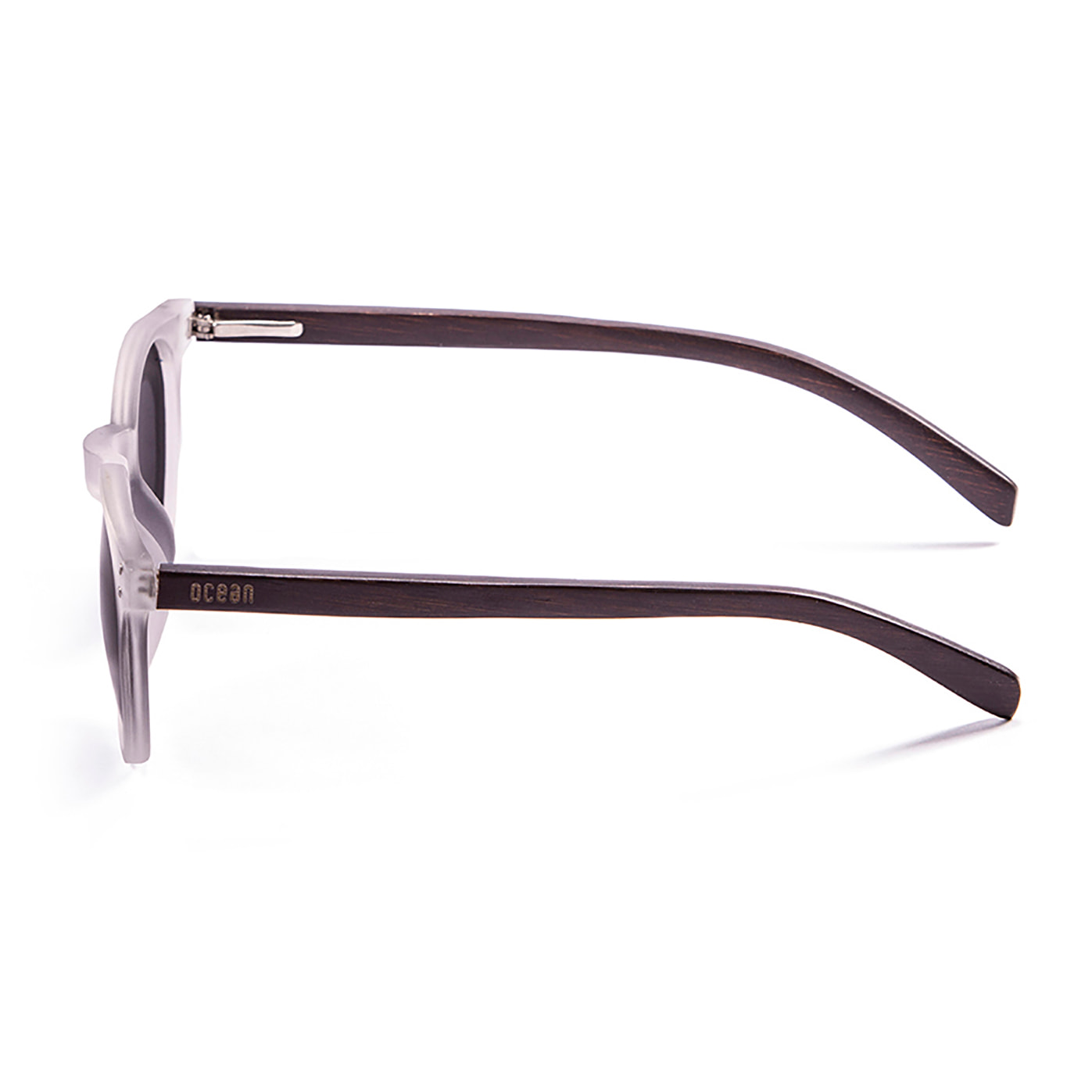 Gafas de sol OCEAN LIZARD WOOD - De brazo de bambú con montura transparente blanco / Revo roja con