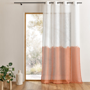 Voilage à oeillets bi-colore - Terracotta