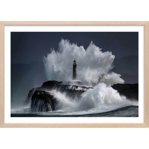 Affiche Phare fantôme Affiche + cadre en bois - Chêne