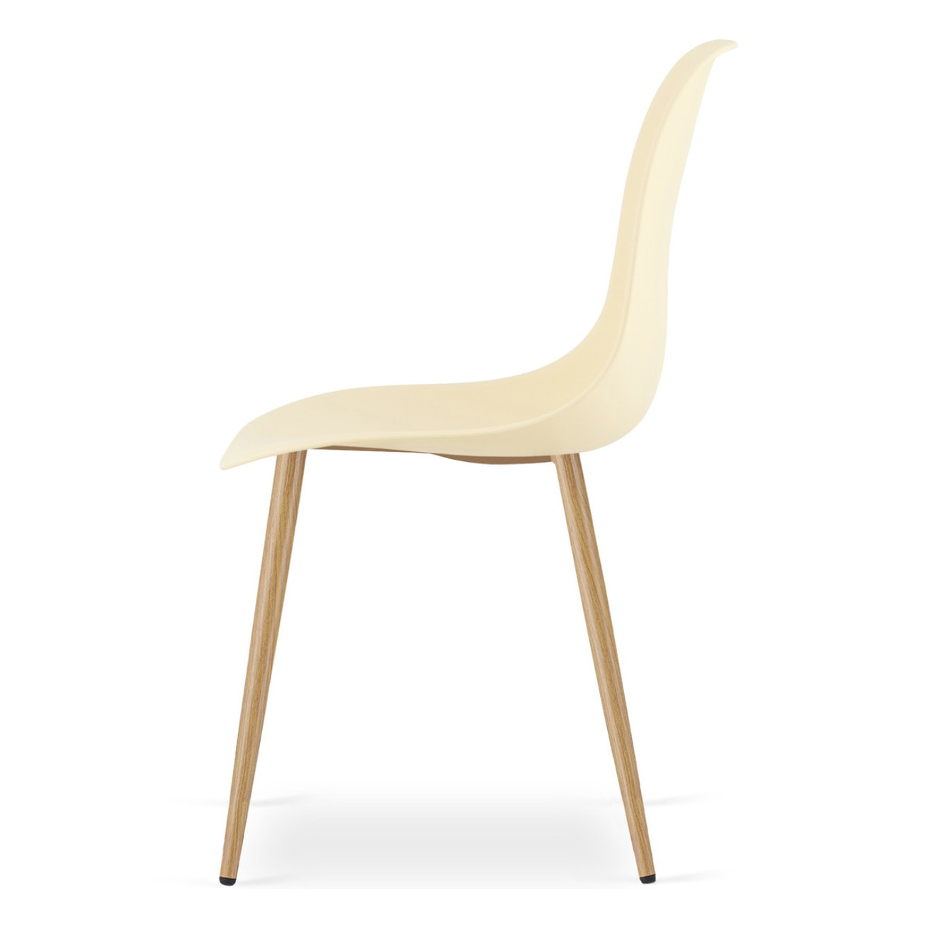 Sedia moderna WAT crema con gambe effetto legno naturale