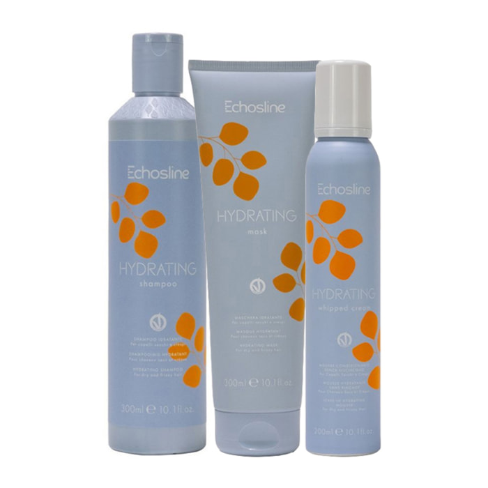 ECHOSLINE Kit Hydrating Shampoo 300ml + Mask 300ml + Cream Mousse 200ml