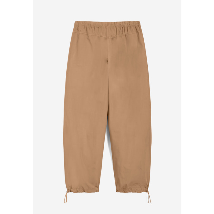 Pantaloni parachute pants in popeline con coulisse sul fondo