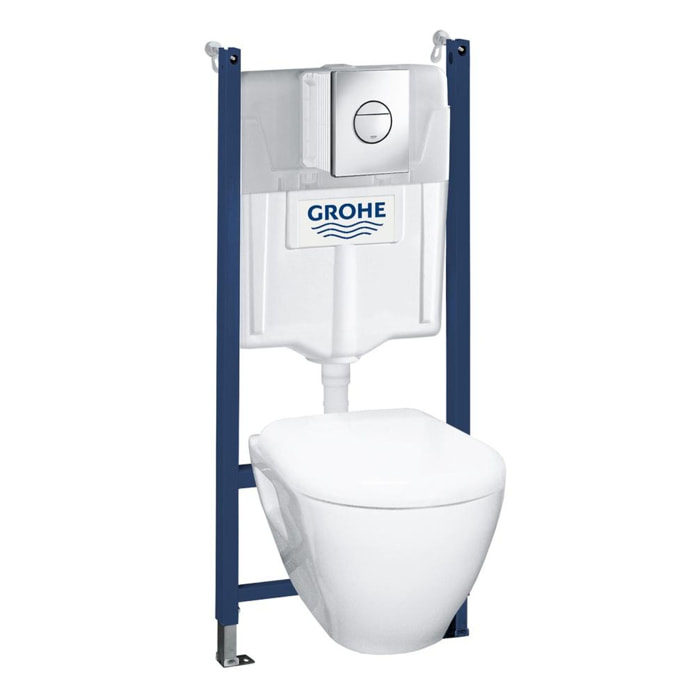 Pack WC bâti support + cuvette et abattant + plaque de commande Nova
