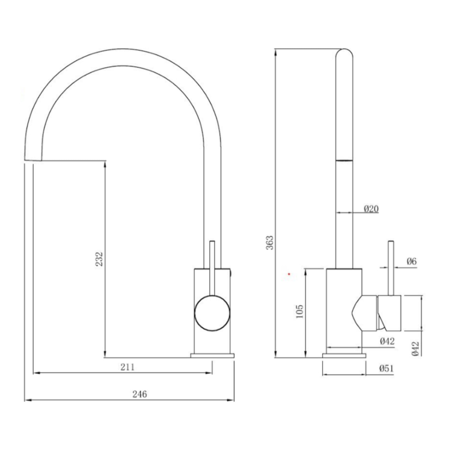 Aurum mitigeur d'évier sur pied 36,3 cm à levier avec bras pivotant, or rose brossé (SATBAUR280BRG)