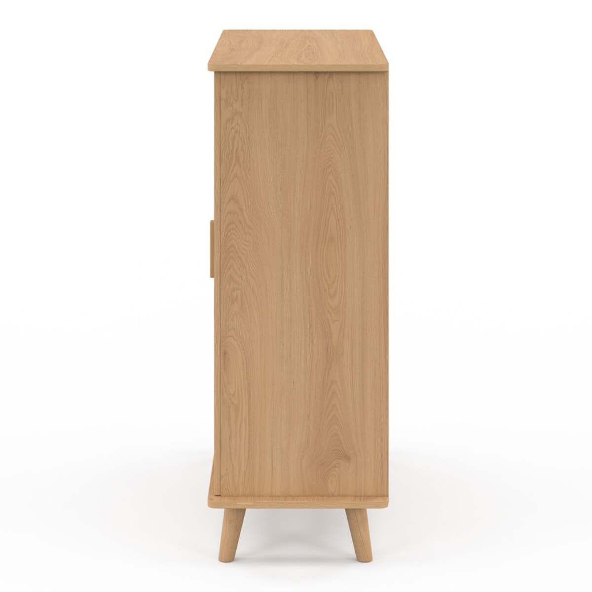 Buffet Faustine 3 étagères et 1 placard effet lattes H80cm